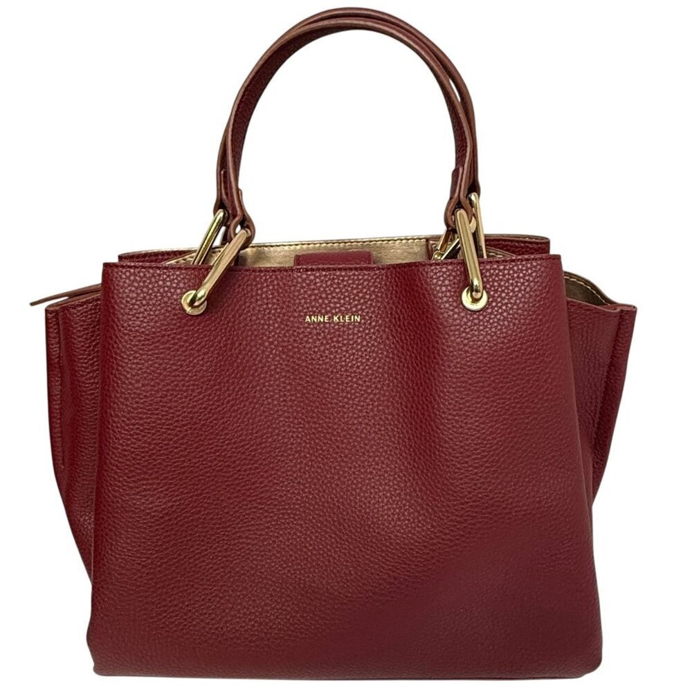 Anne Klein Red Handbag Satchel Bag Crossbody Strap